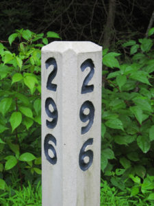 The Parkway milepost marker at mile 296.