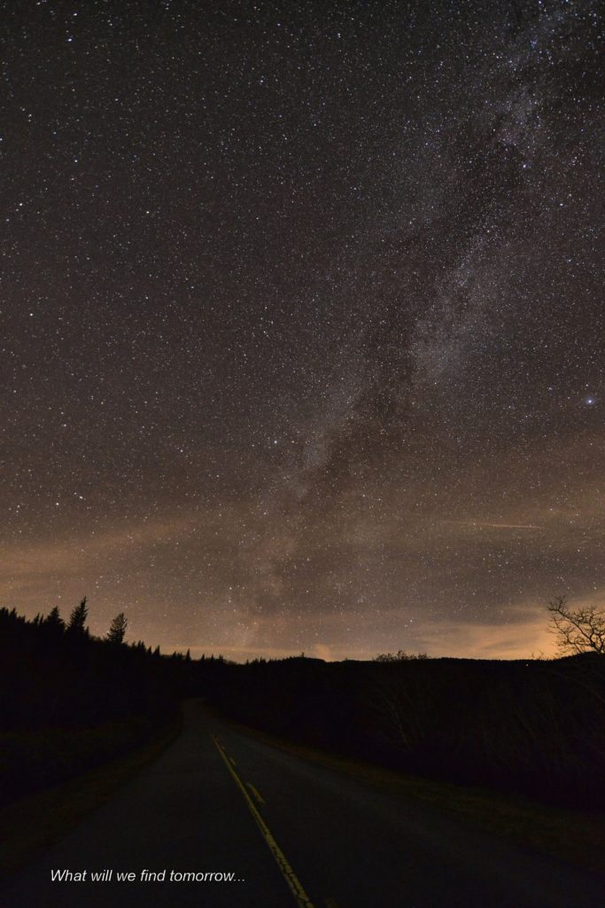 The night sky over Graveyard Fields shows may stars.
