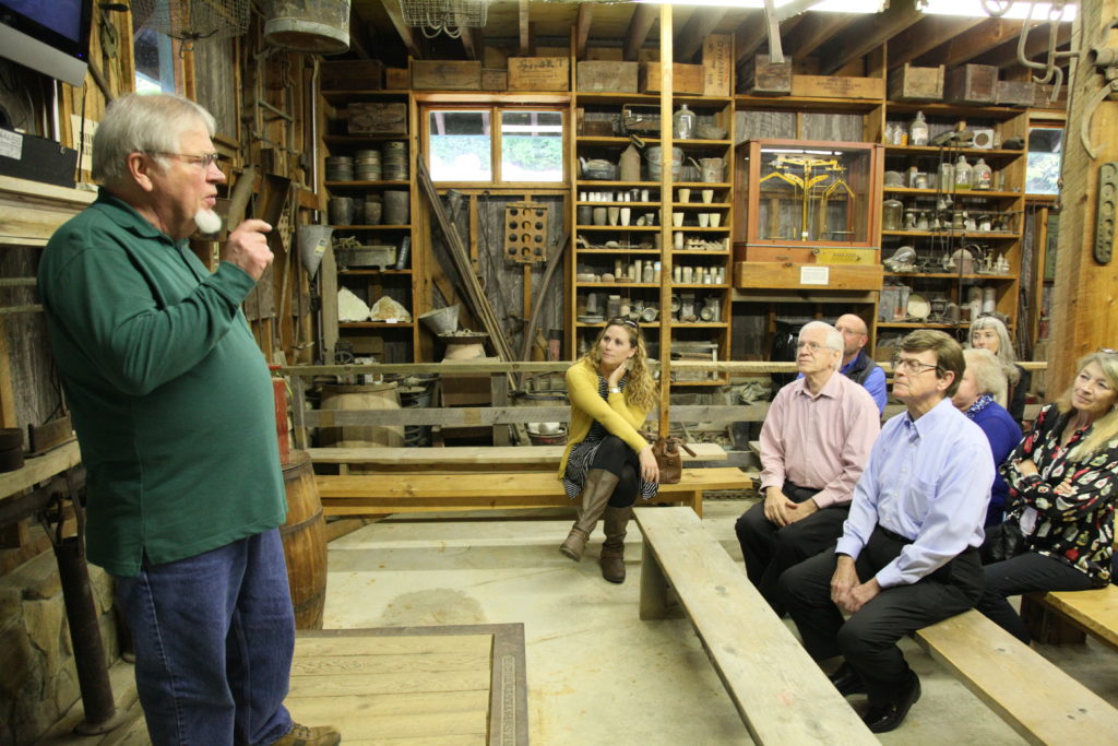 BRPA attendees learn about the history of NC mining at Emerald Village.