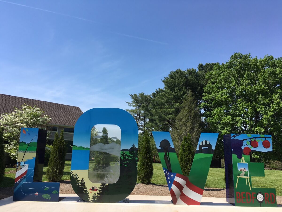 Bedford Welcome Center's LOVE sign