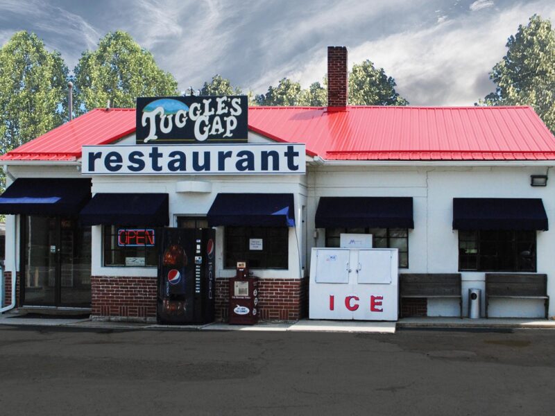 View of the front of the Tuggles Gap Restaurant