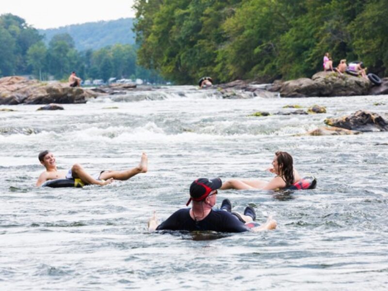 Floating down the river on inner tubes