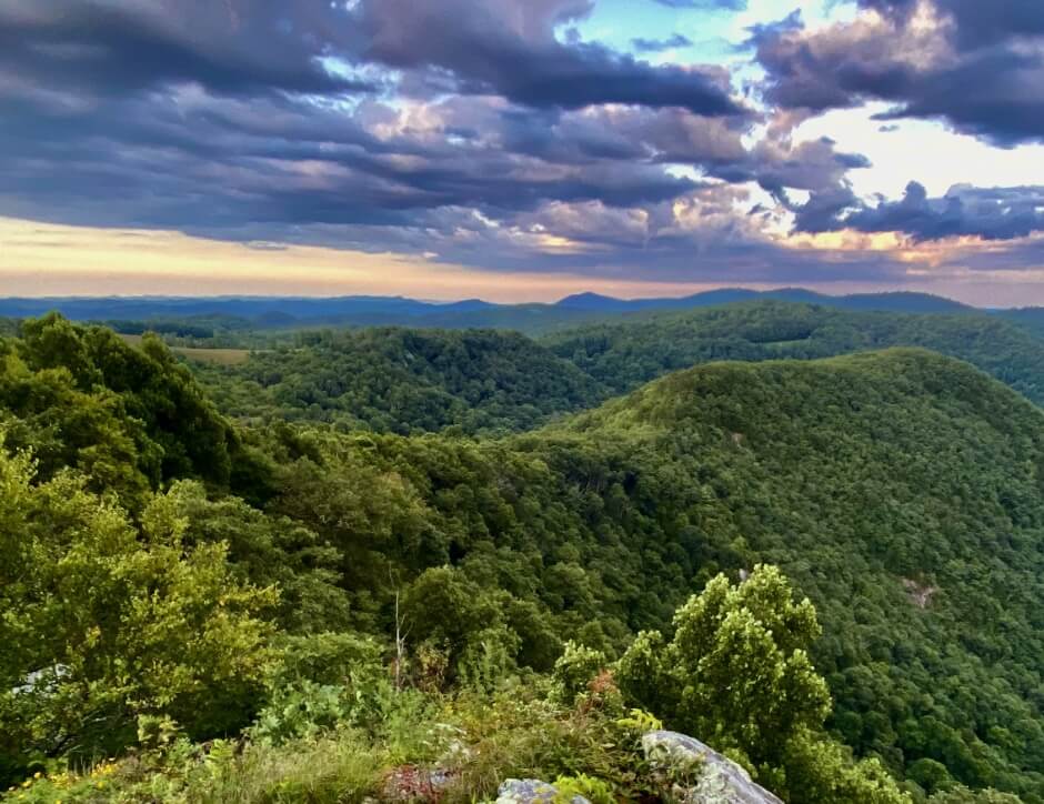 a cloudy day over the forests of the blue ridge parkway