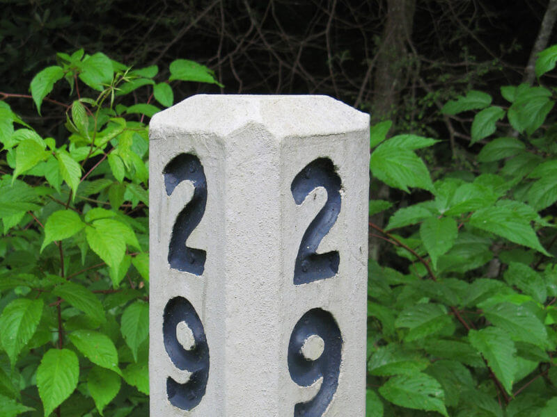 a blue ridge parkway milepost marker