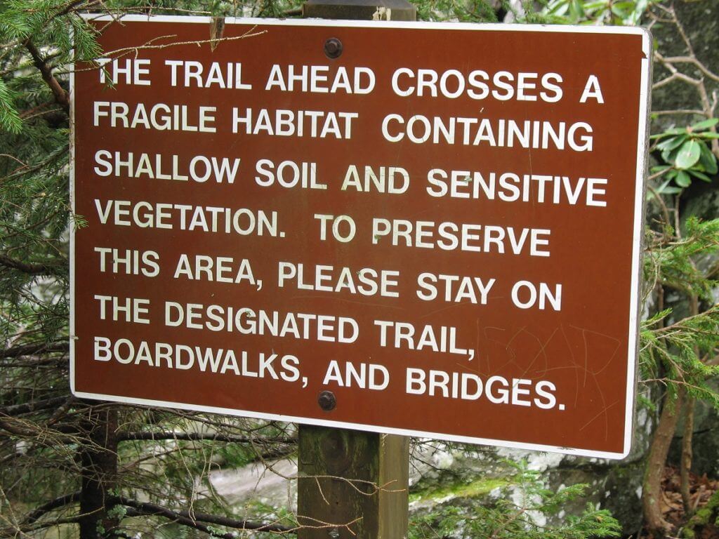 blue ridge parkway habitat sign